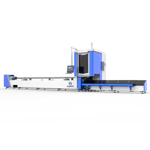 Mesin pemotong Laser serat CNC, peralatan Laser industri pipa logam pemotong perangkat Putar