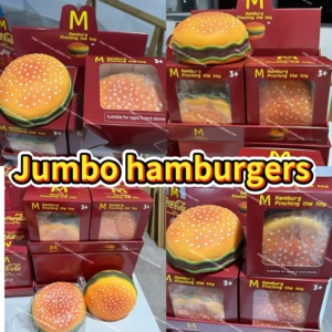 Juguete Squishy Gigante <span class=keywords><strong>de</strong></span> Comida Rápida: <span class=keywords><strong>Hamburguesa</strong></span>, Fruta, Caramelo, Donut, Cerebro, Capibara, Suave y Aprietable, Vegetales - Product Image 1