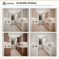 Meuble de cuisine Shaker en mélamine avec portes encadrées, aménagement en U, dimensions personnalisées, boîtes en panneaux de particules et rangement coulissant