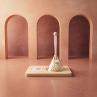 Dispositivo de exhibición de perfumes con base de madera y embudo para probar fragancias de aceites esenciales y perfumes de flores