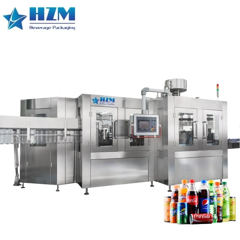 Máquina de enchimento de bebidas carbonatadas para garrafas PET 2000BPH-36000BPH 500ml totalmente automática/projeto turnkey linha CSD de A a Z