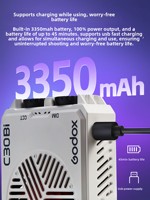 Godox C30BI 30W Mini Lumière d'Appoint Bi-Couleur Portable à LED avec Batterie au Lithium Intégrée pour Appareil Photo/Photographie et Éclairage de Natures Mortes Alimentaires