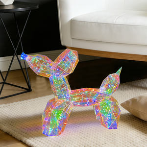 Figura de Perro Globo Iridiscente Prismático con Luces LED, Alimentación USB, Diseño Minimalista para Decoración de Bodas y Pascua, Hecho a Mano - Product Image 6
