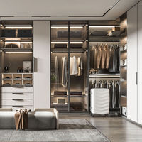 Armoire de chambre à coucher de luxe sur mesure en bois massif, armoire moderne à assembler, dressing sur mesure