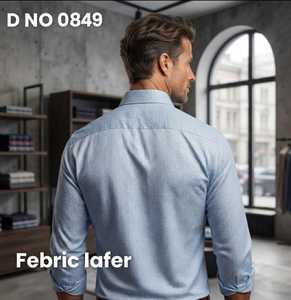 Chemises en twill LAFAR pour hommes avec imprimé géométrique numérique en bleu clair, manches longues, boutonnées, style décontracté chic - Product Image 5