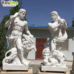Estatua de Mármol de Hércules Suprimiendo a Cerberus, Tamaño Personalizado, Escultura de Arte Clásico Occidental para Decoración de Villas - Product Image 4