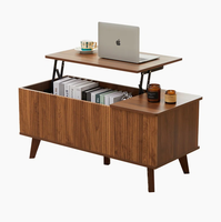 Table basse à dessus élévateur en bois avec rangement Meubles de salon durables Table à thé Ample espace de rangement Table basse élégante