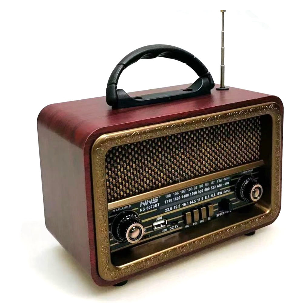 Ретро Радио Портативный Настольный AM FM ЕО 3 ремешка в винтажном стиле радио с bt динамик NS-8070BT