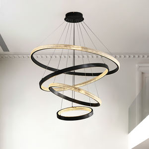 Lámpara Colgante Circular Personalizable de Aluminio y Acrílico, Estilo Nórdico Moderno, Lámpara de Techo LED - Product Image 5