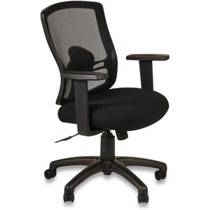 Alera Etros Series Mid-Back Petite <b>Swivel</b>/Tilt <b>Chair</b> Black Mesh Adjustable Height Headrest Modern Foam Fabric PP Aluminium PU - Product Image 1