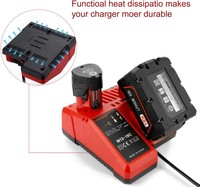 Chargeur de batterie Li-ion multi-tension M12 & M18 pour chargeur Milwaukee 48-59-1812 M12 12V M18 18V 3A Chargeur de batterie lithium-ion