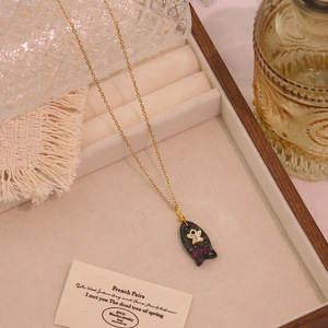 Dainty Đá Tự Nhiên Cá Zircon Mặt Dây Chuyền Vòng Cổ Thép Không Gỉ Mạ Vàng Chuỗi Liên Kết Nữ Dễ Thương Hợp Thời Trang Cuộc Sống Hàng Ngày TGXL11003 - Product Image 3
