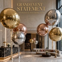 Ballons en latex métalliques chromés géants de 36 pouces de haute qualité pour la Saint-Valentin, Halloween, Noël, Ramadan, décorations de fête
