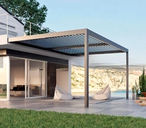 XHS Toldo Jardín Gazebo impermeable Kits de persianas al aire libre Sistema de techo Pérgola para la venta Modo de aluminio bioclimático de metal motorizado - Product Image 1