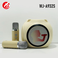 Speaker Karaoke Bluetooth Genggam Grosir dengan Dua Mikrofon, Lampu LED Terintegrasi, Daya Tahan Baterai Lama untuk Anak-Anak