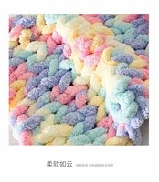 Kit de bricolage en fil de coton mélangé pour couverture, écharpe, chapeau, tapis, en laine islandaise super épaisse tricotée à la main, teint en rayonne, nid pour chat