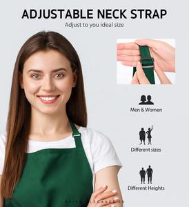 Vente en gros de tabliers de cuisine de chef de cuisine en coton polyester imperméable avec logo personnalisé pour <span class=keywords><strong>homme</strong></span> et femme - Product Image 2