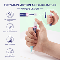 Marqueur acrylique pour l'art Arrtx Simptap AACM-0748D à valve arrière, 48 couleurs vibrantes, non toxique