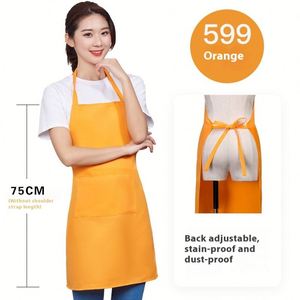 Tablier de cuisine réglable noir avec 2 poches pour femmes et hommes, idéal pour la cuisine, le nettoyage et les événements (Noël, restauration) - Product Image 4