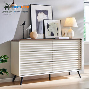 <span class=keywords><strong>Commode</strong></span> à 6 tiroirs de style moderne du milieu du siècle, faite à la main, avec design à persiennes, finition bicolore, pour chambre à coucher et salon - Product Image 1