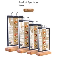 Présentoir promotionnel en acrylique RBD pour cartes à feuillets mobiles, noir/argent, pour menu de table, livre à feuilles mobiles, carte de prix, carte de repas, vente en gros A4/A5