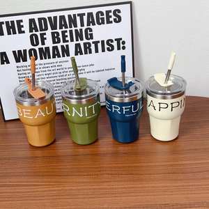 20OZ 600ML Nouvelle <span class=keywords><strong>tasse</strong></span> <span class=keywords><strong>à</strong></span> <span class=keywords><strong>café</strong></span> thermos en acier inoxydable <span class=keywords><strong>sur</strong></span> le bureau pour voiture avec paille en silicone - Product Image 5