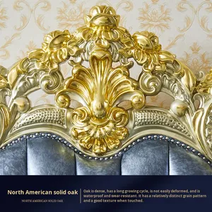 Phong Cách Châu Âu Chính Hãng <span class=keywords><strong>Sofa</strong></span> Da Thiết Lập Đầy Đủ Rắn Khung Gỗ Khắc Thiết Kế Cho Phòng Khách Căn Hộ Lớn Sang Trọng Cao Cấp - Product Image 3