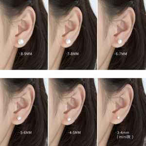925 <strong>Silver</strong> 6MM 8MM Natural Pink Purple Pearl Earrings Jewelry for Women S925 Sterling <strong>Silver</strong> White Freshwater Pearl Earring <strong>Stud</strong> - Product Image 3