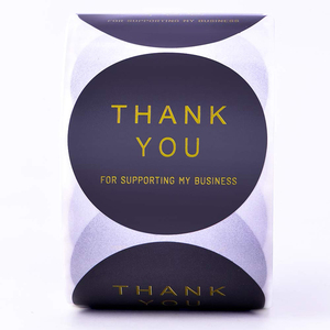 สติกเกอร์แบบกำหนดเองม้วนกาวกระดาษคราฟท์ไวนิลกลมกันน้ำสติกเกอร์ขอบคุณฉลากส่วนตัวม้วนฉลากบรรจุภัณฑ์ที่กำหนดเอง - Product Image 5