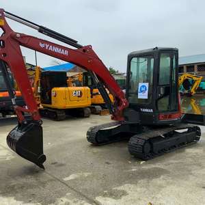 Excavatrice compacte sur chenilles en caoutchouc YANMAR VIO55 avec brise-roche, tarière, grappin et accessoires de travail - Product Image 5