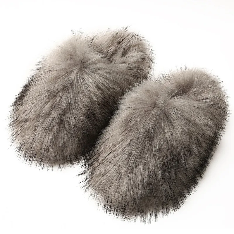 Personalizar Luxo Família Casa Em Relevo Furry Memory Foam Felt Slides Inverno Faux Fur Chinelos Para Senhoras