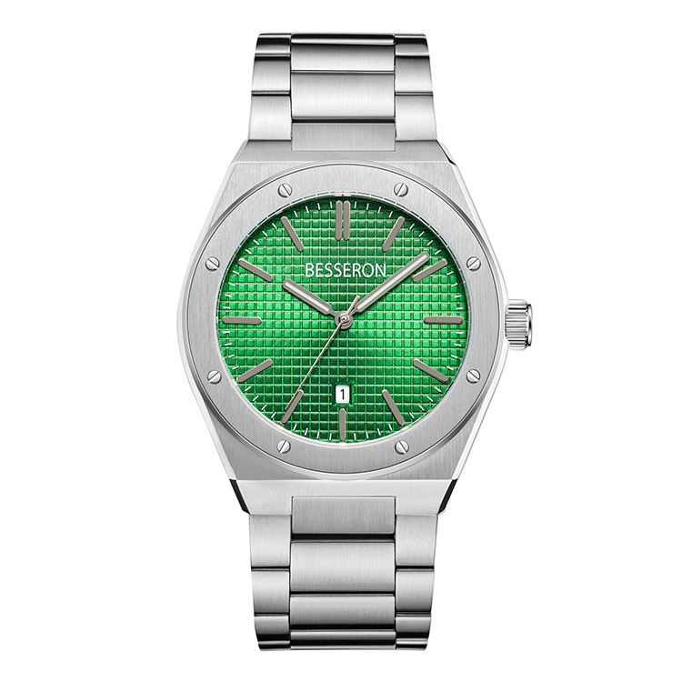 Silver Band Green Dial