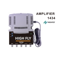 Penguat CATV HIGHFLY 28/34 DB TEL1434 1X4 4 Jalur 47-860MHz Gain 20dB Slope 18dB Output Maks 117dBuV 187-250V