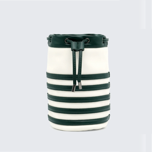 White And Green PU <b>Golf</b> Bucket Bag With Drawstring Top Portable Outdoor Sports Storage Container Custom <b>Golf</b> Pouch Bag - Product Image 2