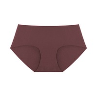 Culotte coréenne sans coutures pour femme, antibactérienne 7A, taille mi-basse, confortable, en nylon et viscose, tissage uni