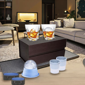 Verres à whisky à l'ancienne <span class=keywords><strong>de</strong></span> 10 oz avec moules à boules <span class=keywords><strong>de</strong></span> glace dans une boîte-cadeau pour Scotch Cocktail Rum Cognac Vodka Liqueur - Product Image 4