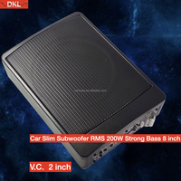 Estéreo para Coche Subwoofer Delgado de 8 Pulgadas RMS 200W Bajos Potentes Pico 2000W Bajos Potentes Subwoofer Activo para Coche Bajo Asiento