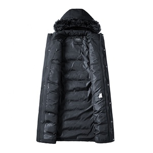 Veste à bulles d'hiver noire design personnalisé pour hommes veste à capuche longue d'hiver imperméable et coupe-vent - Product Image 4