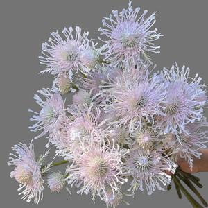 Fleur artificielle Leucospermum à 3 têtes, 68 cm <span class=keywords><strong>de</strong></span> long, tête <span class=keywords><strong>de</strong></span> 12 cm, toucher réel, pour décoration <span class=keywords><strong>de</strong></span> mariage, hôtel, maison et usage commercial (vente en gros) - Product Image 4