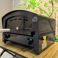 Oven Pizza Portabel Premium Berbahan Bakar Propana untuk Memasak di Luar Ruangan, Pembuat Pizza Gas untuk Meja Dapur, Kontrol Tombol Ganda, Termometer, Baja Tahan Karat