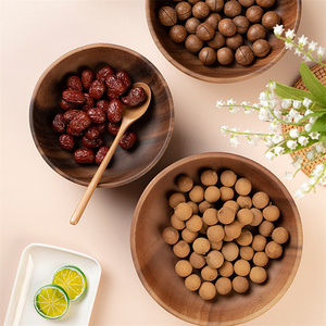 Gỗ keo Bát toàn bộ gỗ dày salad Bát phẳng dưới trẻ em chịu nhiệt rắn gỗ bát - Product Image 5