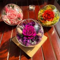 Lovebay Valentinstag Muttertag Geschenk Großhandel Konservierte Rosen in Glaskuppel Mit Duftkerze Langlebige Ewige Rosen im Glas