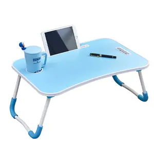 Mesa de desayuno plegable para ordenador portátil, 60x40 cm, escritorio de madera para juegos de Metal