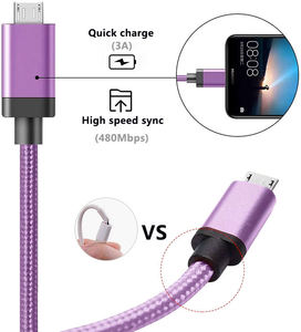 Cable Micro USB a Tipo A 2.0 LUNG KAY, Cable de Carga y Sincronización de Datos de Nailon para Teléfono Móvil y Computadora - Product Image 2