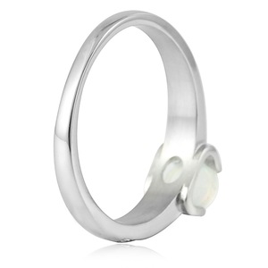 yunnique Stainless Steel <b>Opal</b> <b>Ring</b> Women's Engagement <b>Ring</b> <b>Silver</b> Prong Setting With Diamond Accents Fashion Jewelry - Product Image 4