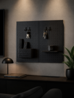 Panneau perforé métallique mural pour salle de jeux, cuisine, bureau, entrée – Solution de rangement modulaire magnétique