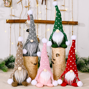 White Bearded Faceless Christmas Plush Figurine <b>Toy</b> Ornament Nordic Forestman <b>Knitted</b> Hat Dwarf Doll Eco-Friendly Christmas - Product Image 1