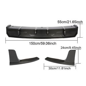 Tesla modeli <span class=keywords><strong>3</strong></span> Sedan 2016 2019 için gerçek karbon Fiber arka tampon difüzör yüzgeçleri Splitter - Product Image 4