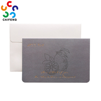 Diseño de Tarjeta de Agradecimiento con Sobre Personalizado de Lujo de Alta Gama de 157 g/m², Logotipo Personalizado con Estampado Dorado en Caliente, Carta de Agradecimiento
