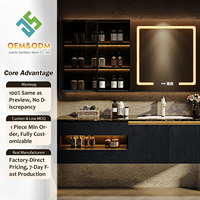 Ensemble de meubles de salle de bain modernes en bois massif à fixation murale OEM 2026 – Table complète, armoire, panneau, miroir, lavabo, robinet – Chambre et salle à manger